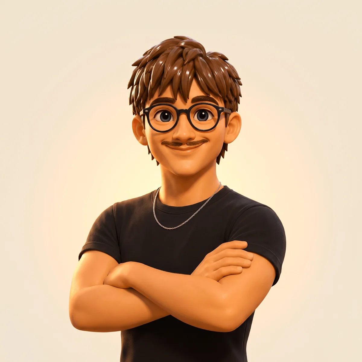 Portrait 3D de Marc-Aurèle, bras croisés